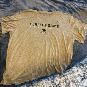 Nike Gray Perfect Game Baseball T-Shirt Dri-Fit new with no tags